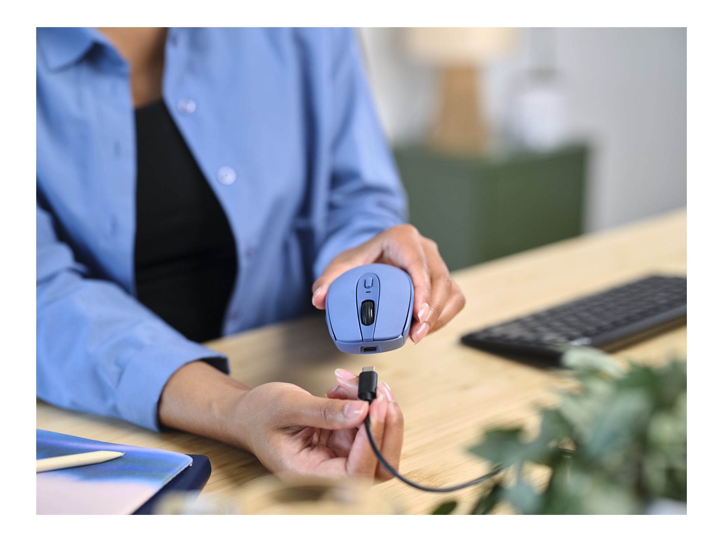 TRUST Souris sans fil ZAYA rechargeable - Bleue