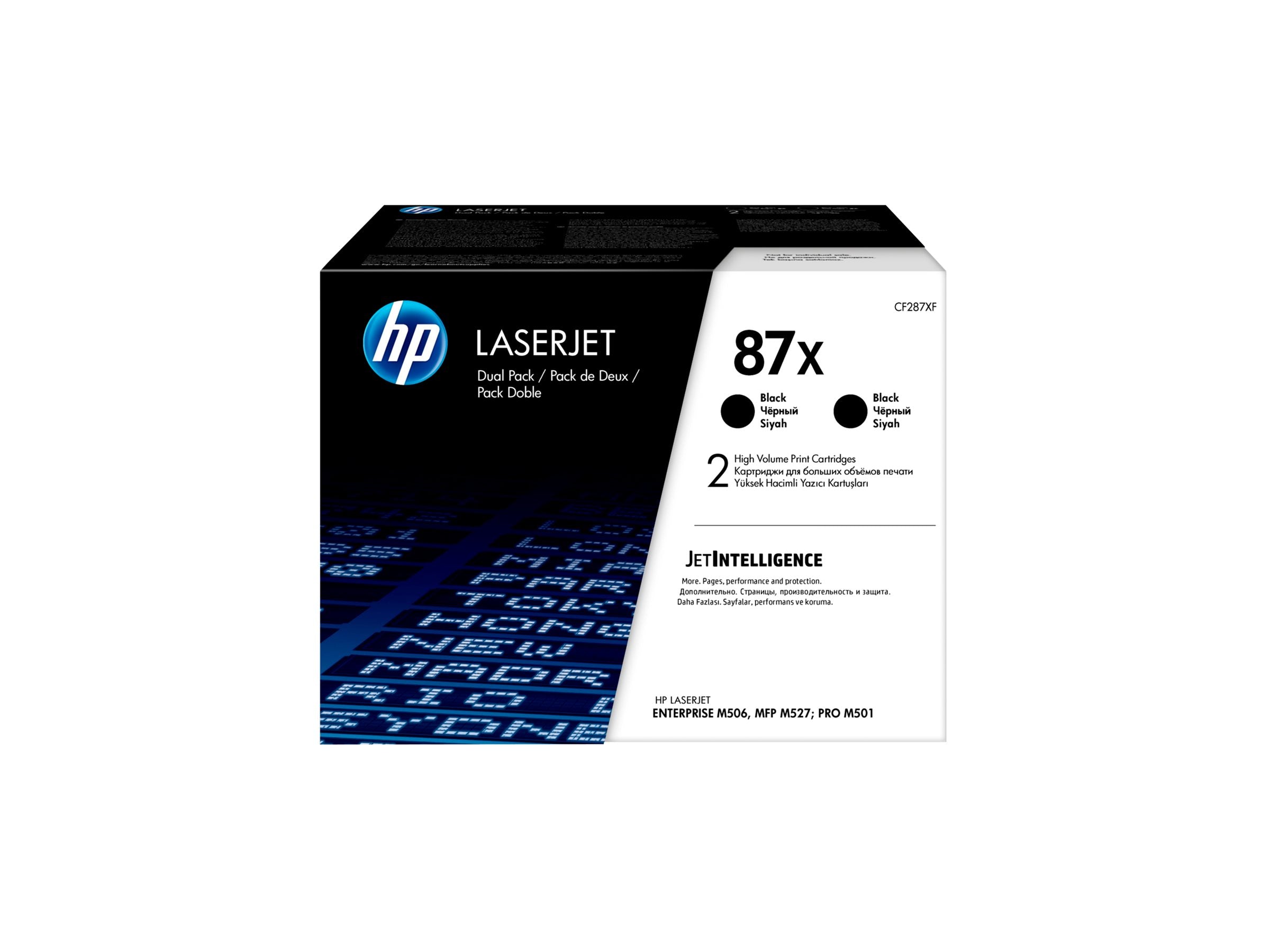 HP 87X original LaserJet Toner cartridge CF287XD Black High Yield 2-pack