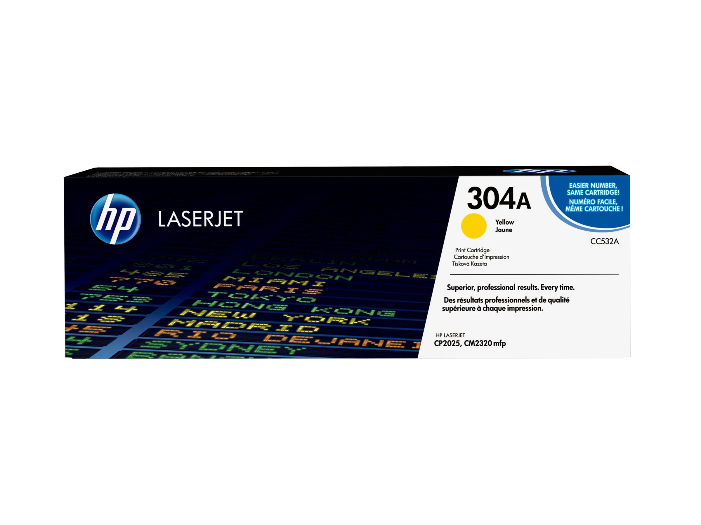 HP 304A original Colour LaserJet Toner cartridge C532A yellow standard capacity 2.800 pages 1-pack ColorSphere
