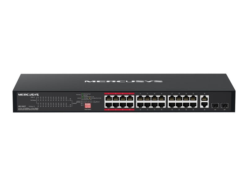 TP-LINK 24-Port 10/100Mbps + 2-Port Gigabit Rackmount Switch with 24-Port PoE+