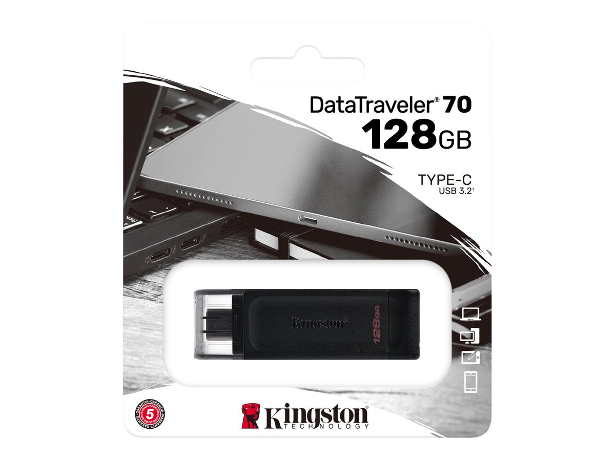 KINGSTON 128Go USB-C 3.2 Gen1 DataTraveler 70