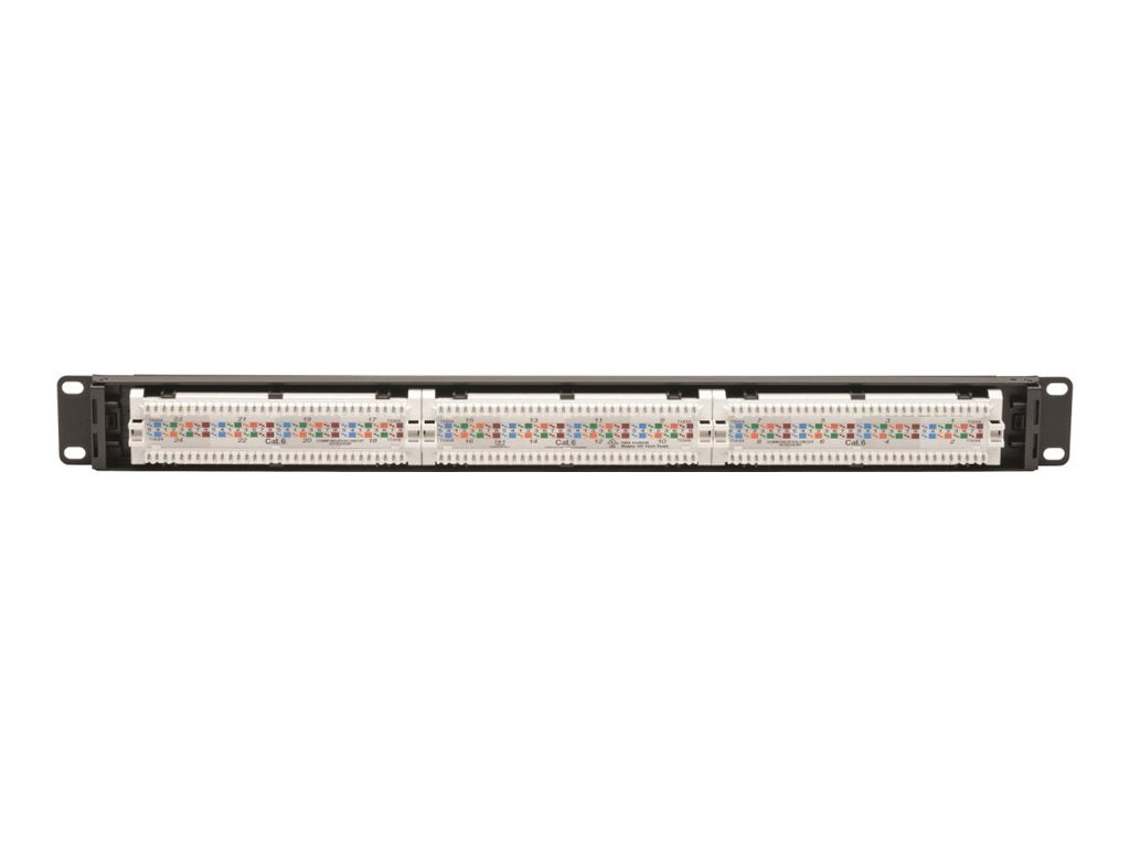 EATON TRIPPLITE Cat6 24-Port Patch Panel PoE+ Compliant 110/Krone 568A/B RJ45 Ethernet 1U Rack-Mount TAA