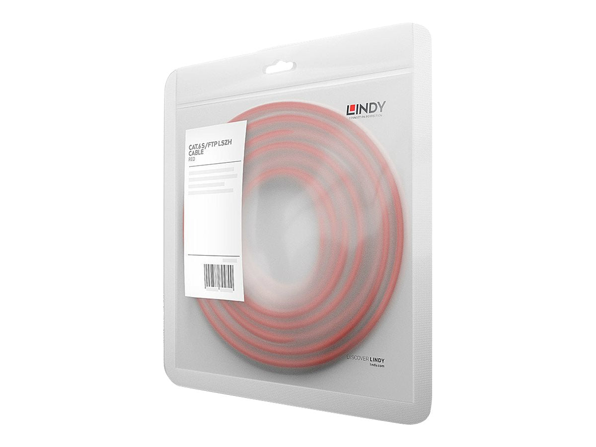 LINDY S/FTP Cat.6 Cable Red 0.5m LSOH incl. Testprotocol
