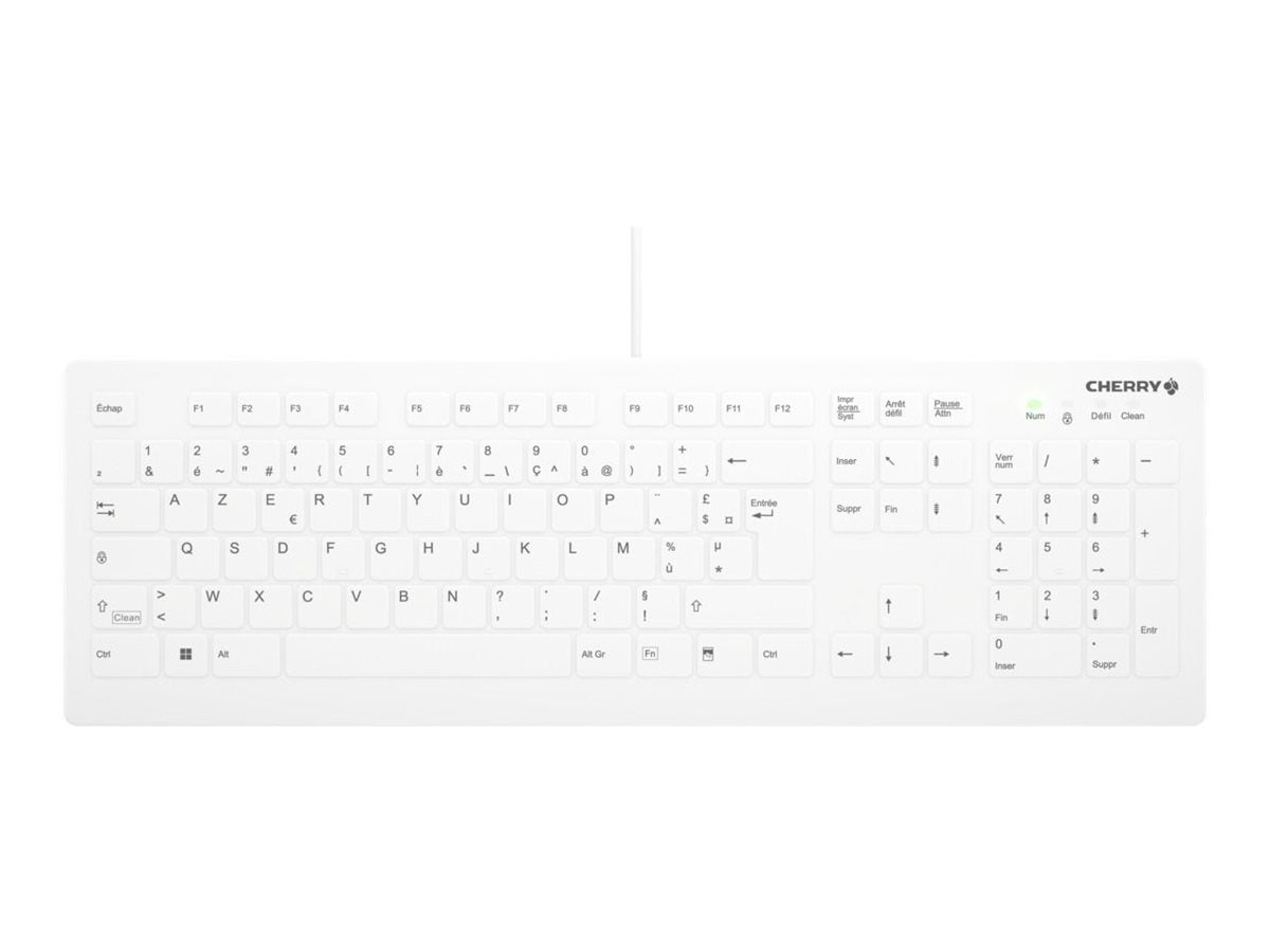 CHERRY Flat Profile Hygiene Desktop Keyboard Sealed USB White (FR)