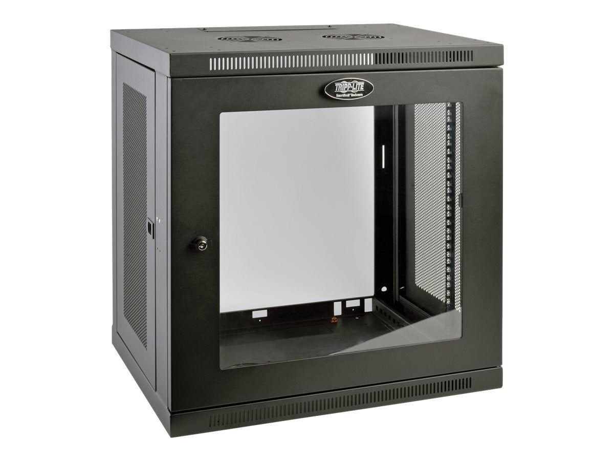 EATON TRIPPLITE 12U Wall Mount Rack Enclosure Server Cabinet w/ Glass Front Door Rack cabinet wall mountable Black 12U 19