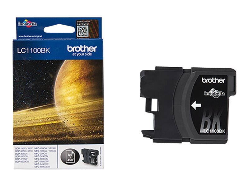 BROTHER LC-1100 cartouche d encre noir capacité standard 9.5ml 450 pages pack de 1