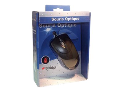 MCL Souris USB optique 1600 DPI ergonomique pour droitier - Noire