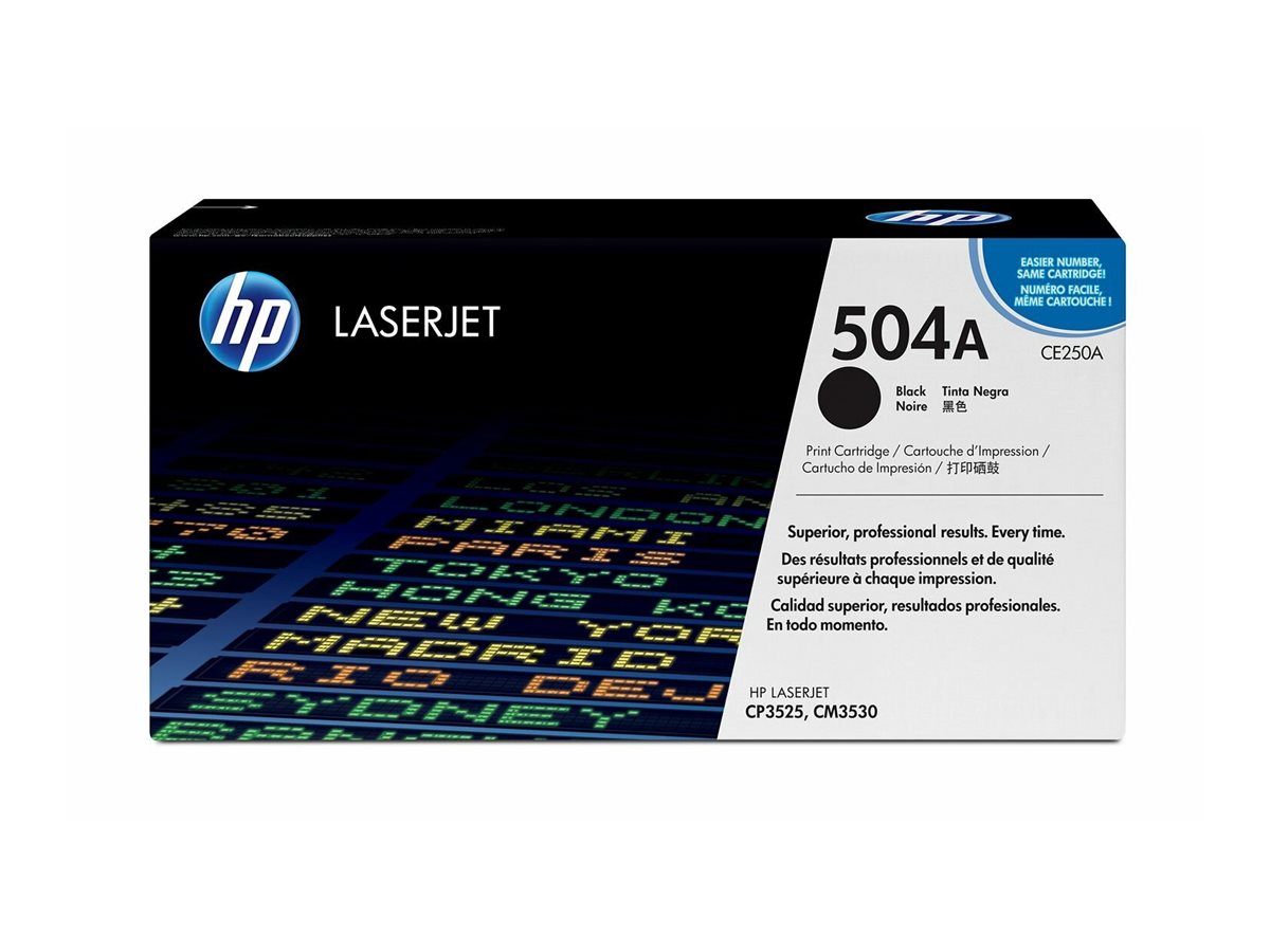 HP 504A original Colour LaserJet Toner cartridge CE250A black standard capacity 5.000 pages 1-pack ColorSphere