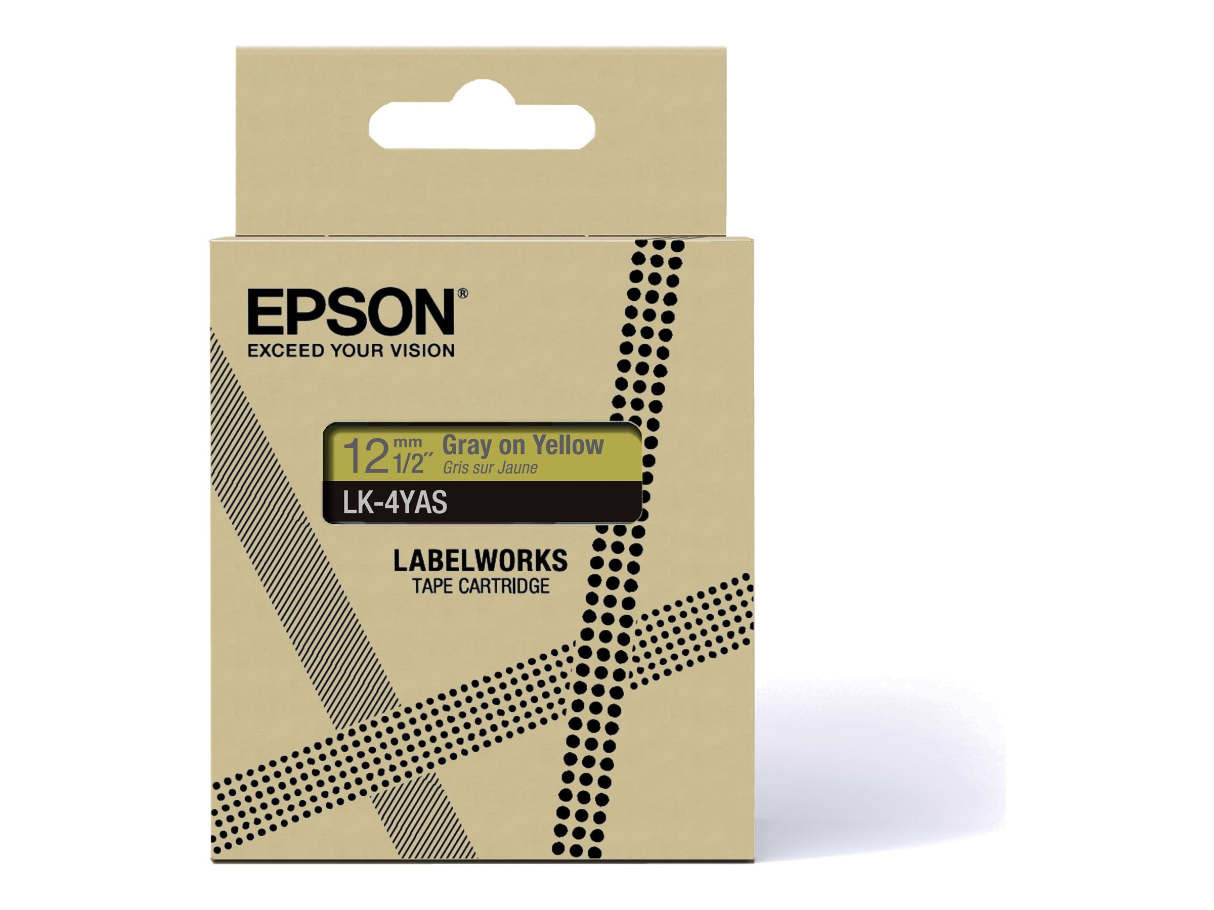 EPSON Colour Tape Yellow/Grey 12mm 8m LK-4YAS