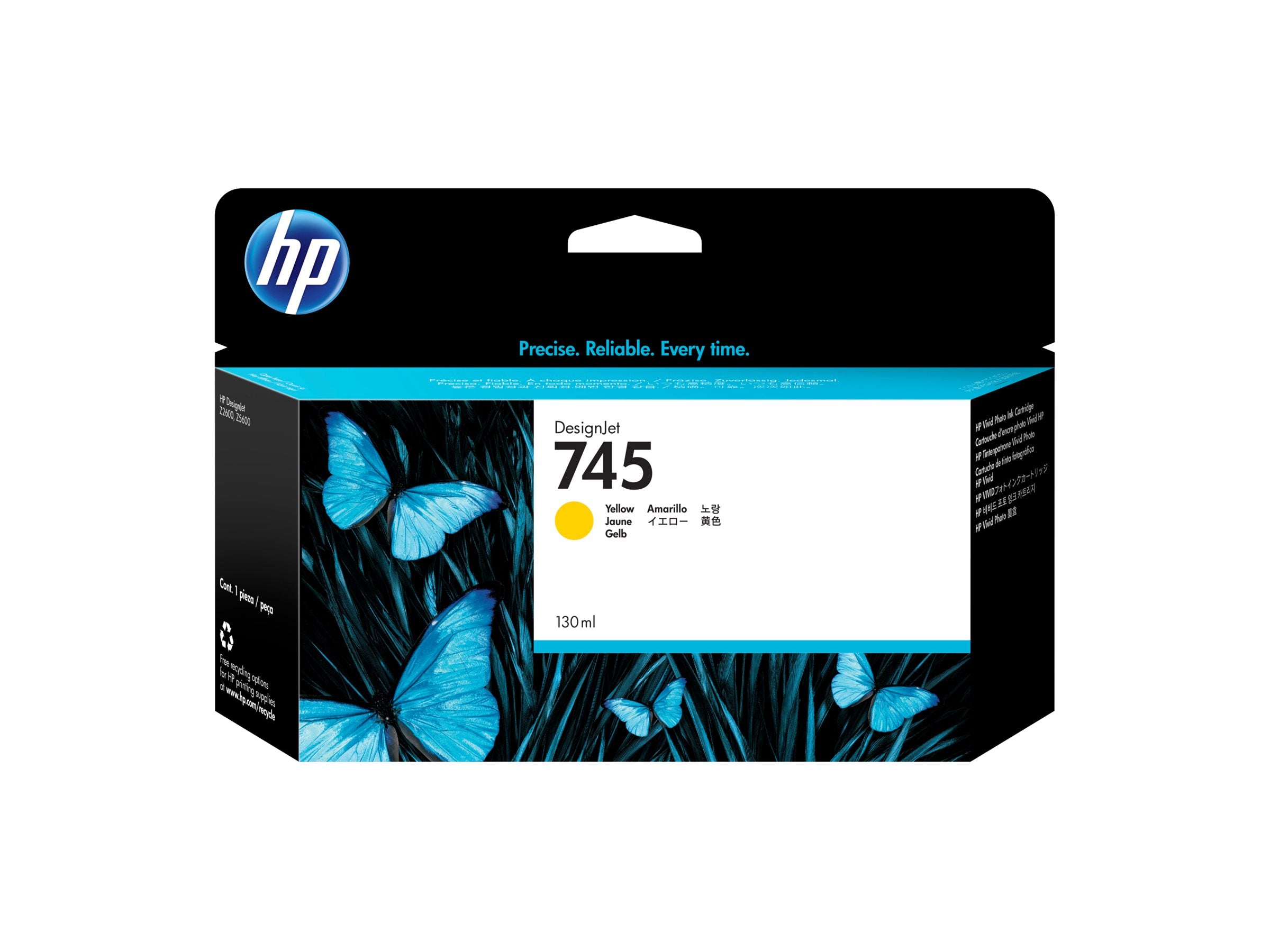 HP 745 original Ink cartridge F9J96A Yellow 130 ml