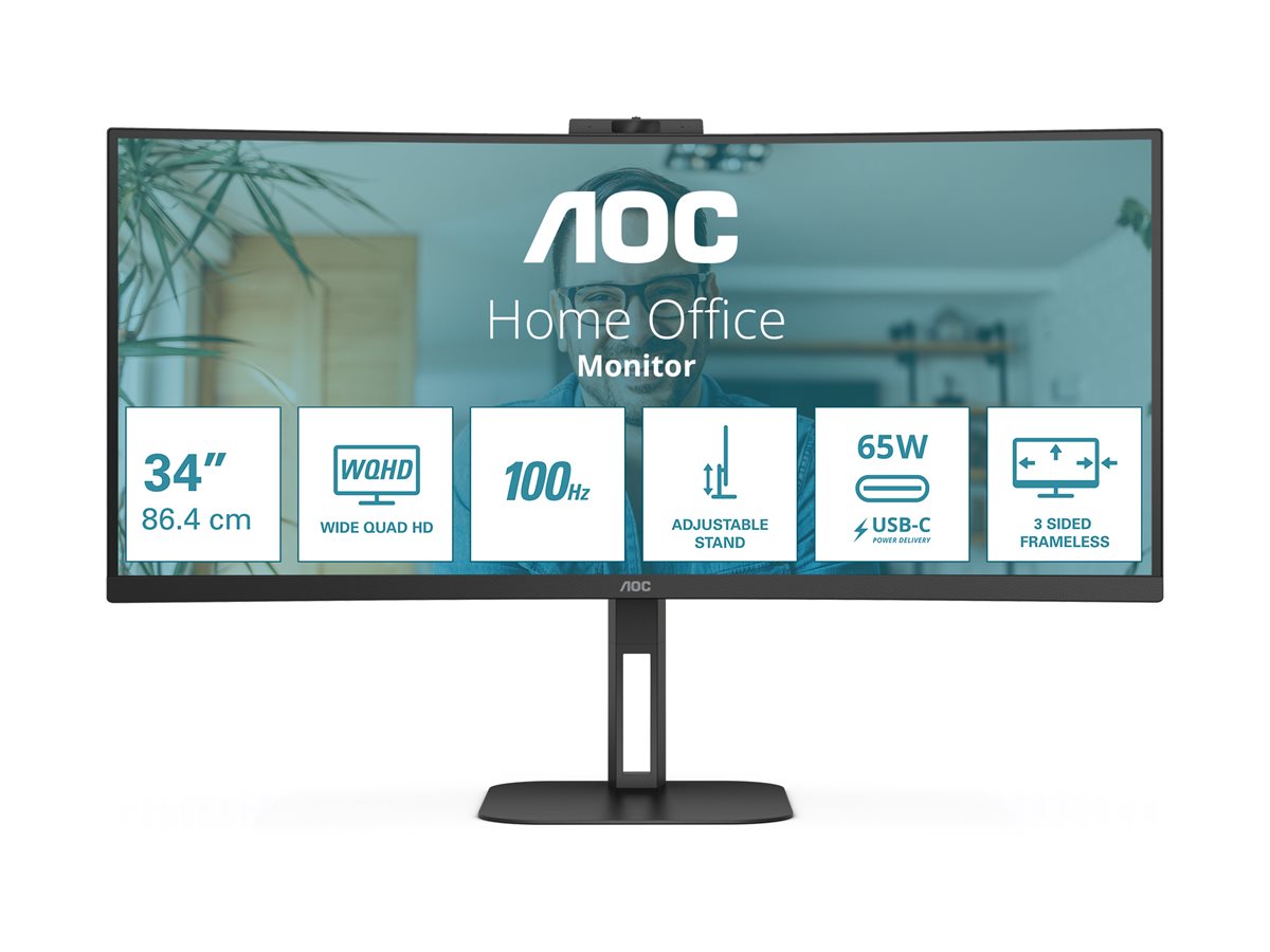 CU34V5C/BK 34"3440x1440 VA USBC HDMI DP