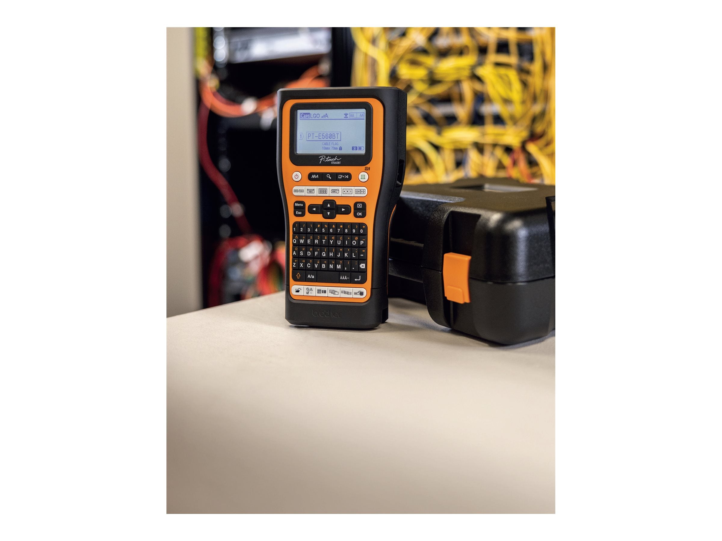 BROTHER Bluetooth connectable electrician labeller 24mm max tape QWERTY keyboard delivered with case and 4 ribbons