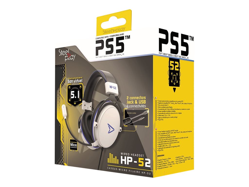 LEXIP X STEELPLAY Casque Filaire Son 5.1 HP52 Blanc MULTI