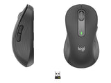 LOGITECH Signature M650 L LEFT Mouse large size left-handed optical 5 buttons wireless Bluetooth 2.4 GHz GRAPHITE