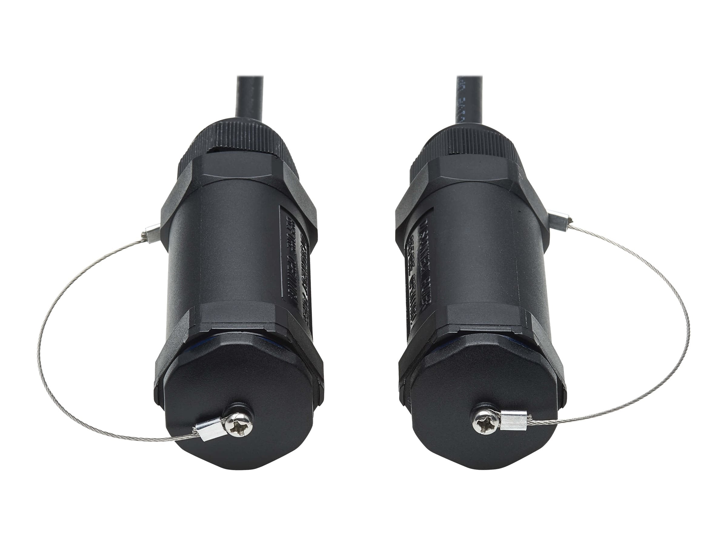 EATON High-Speed Armored HDMI Fiber Active Optical Cable AOC with Hooded Connectors 4K 60Hz HDR IP68 M/M Black 50m