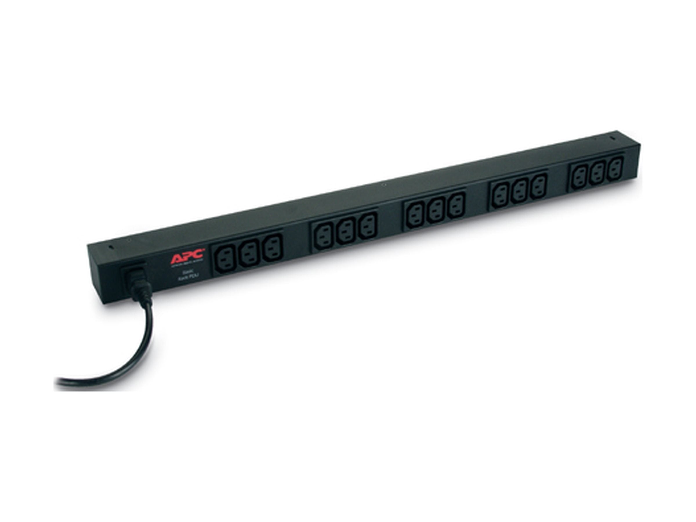 APC Basic Rack-Mount PDU Rack AC 208/230V 2.3 kW input IEC 60320 C14 output connectors 15 power IEC 60320 C13 1.98m cord BK