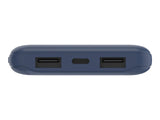 BELKIN Batterie externe 3 ports 10K avec câble USB-A vers USB-C bleu