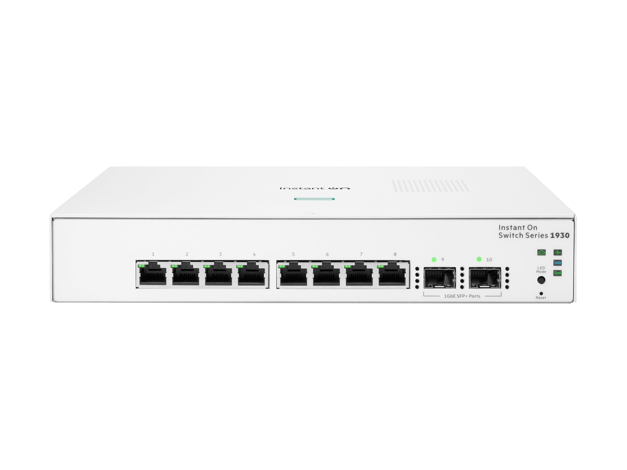 HPE Networking Instant On 1930 8G 2SFP Switch Commutateur C3 Géré 8 x 10/100/1000 + 2 x Gigabit SFP de bureau