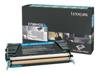 LEXMARK C736,  X736,  X738 cartouche de toner cyan haute capacité 10.000 pages pack de 1 retour programme
