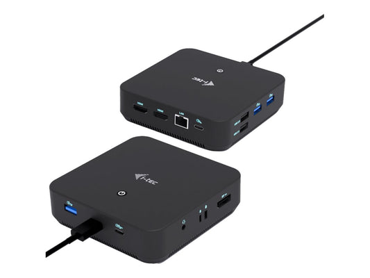 I-TEC USB-C DS 2 x HDMI 1x DP 1x GLAN 1x USB-C 3.2 3x USB-A 3.2 2x USB 2.0 1x 3.5mm Audio/Mic 1x 100W USB-C Power Delivery