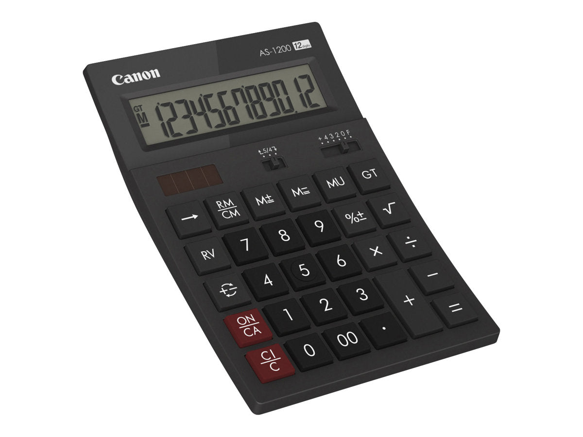 CANON AS-1200 mini table calculator 12 digits solar panel battery WCF (P)