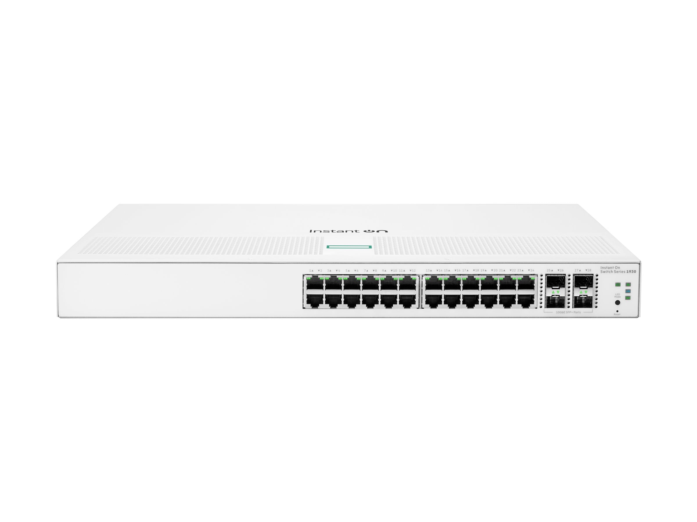 HPE Networking Instant On 1930 24G 4SFP/SFP+ Switch Commutateur C3 Géré 24 x 10/100/1000 + 4 x 1 Gigabit / 10 Gigabit SFP+