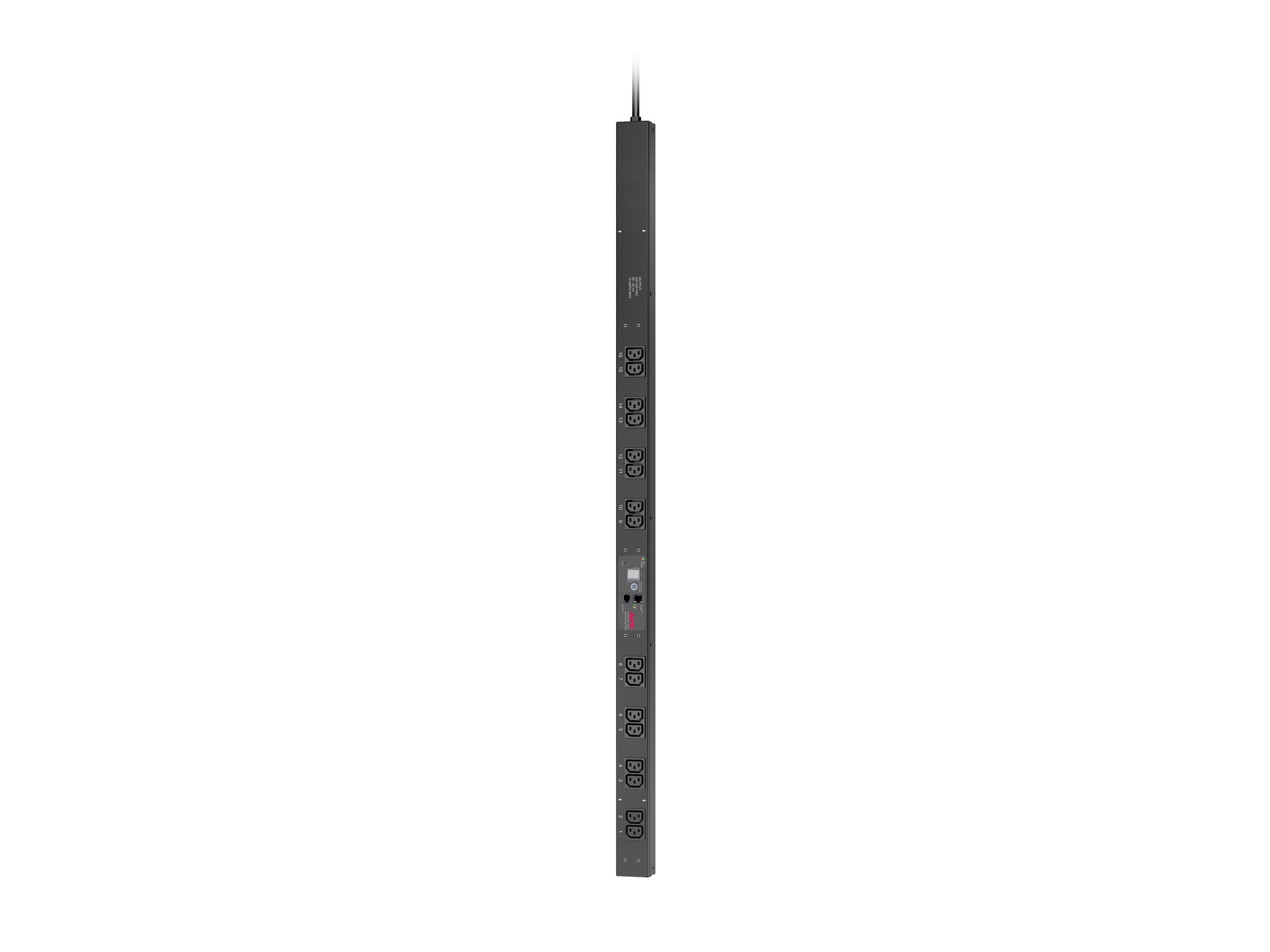 APC Metered Rack PDU AP7850B Rack AC 230V input IEC 60320 C14 output connectors 16 power IEC 60320 C13 0U 3m cord