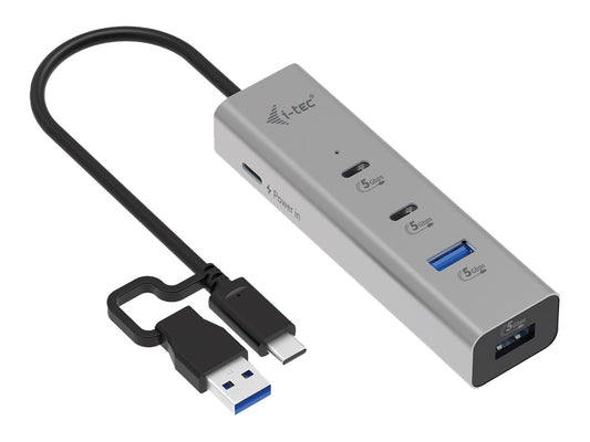 I-TEC Universal Charging Metal HUB 2x USB-C 3.2 Gen.1 + 2x USB-A 3.2 Gen.1 1x USB-C PD 85W