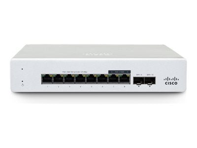 CISCO Meraki MS130-8X Cloud Mgd. 6GE + 2x 2.5GE 120W PoE Switch