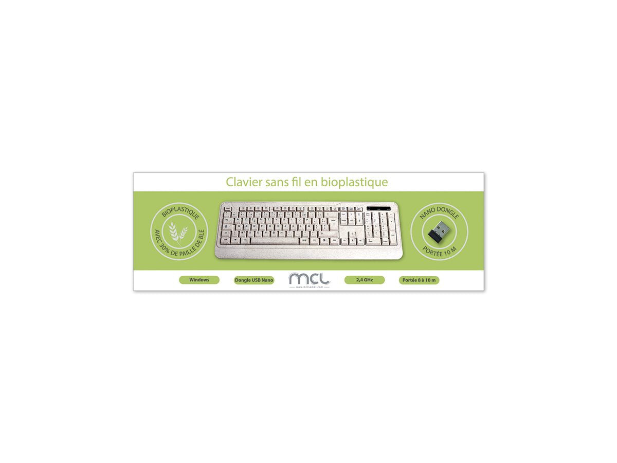 MCL MP1B99AACK305WBIB - Clavier sans fil en bioplastique French AZERTY