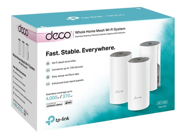 TP-LINK AC1200 Whole-Home Mesh Wi-Fi System Qualcomm CPU 867Mops at 5GHz+300Mops at 2.4GHz 2 10/100Mops Ports 2 internal antennas