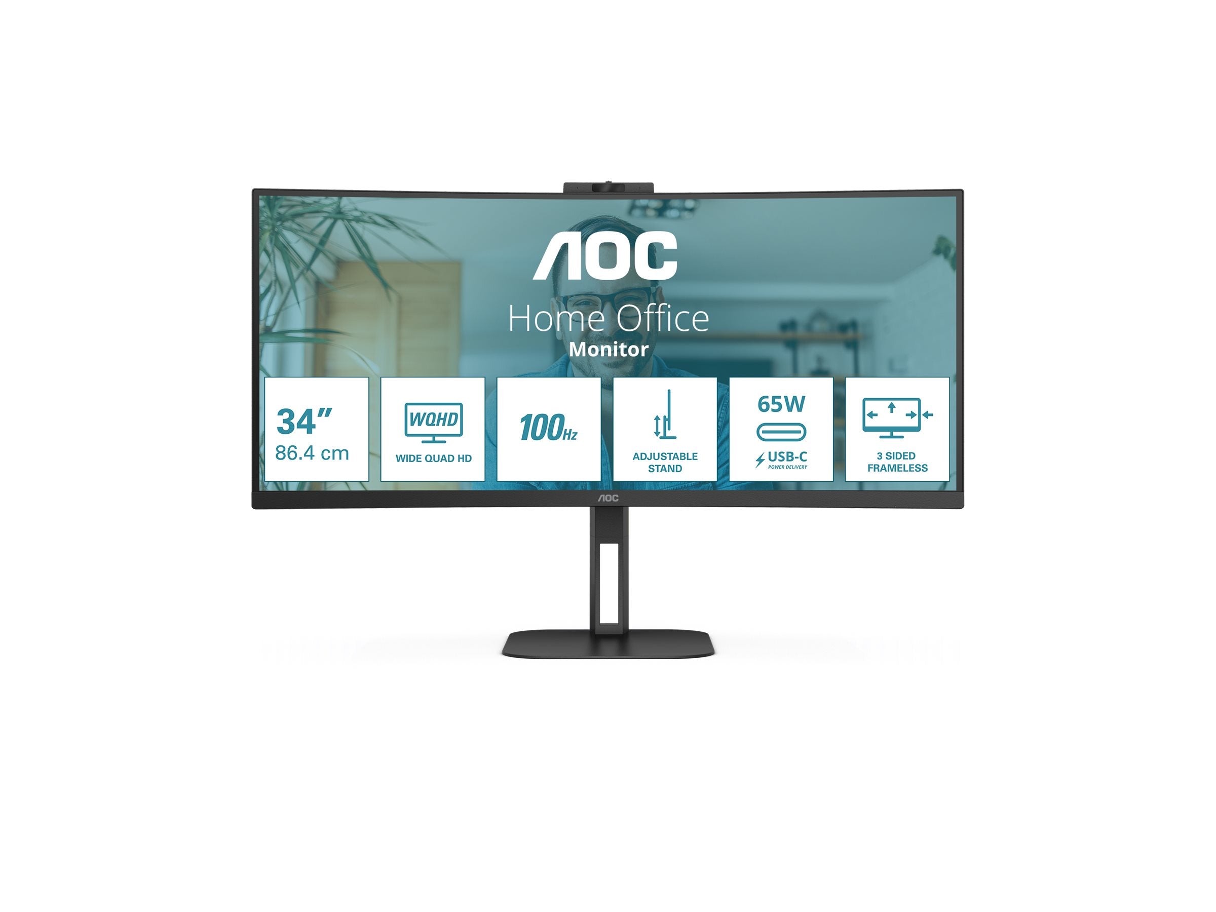 CU34V5C/BK 34"3440x1440 VA USBC HDMI DP