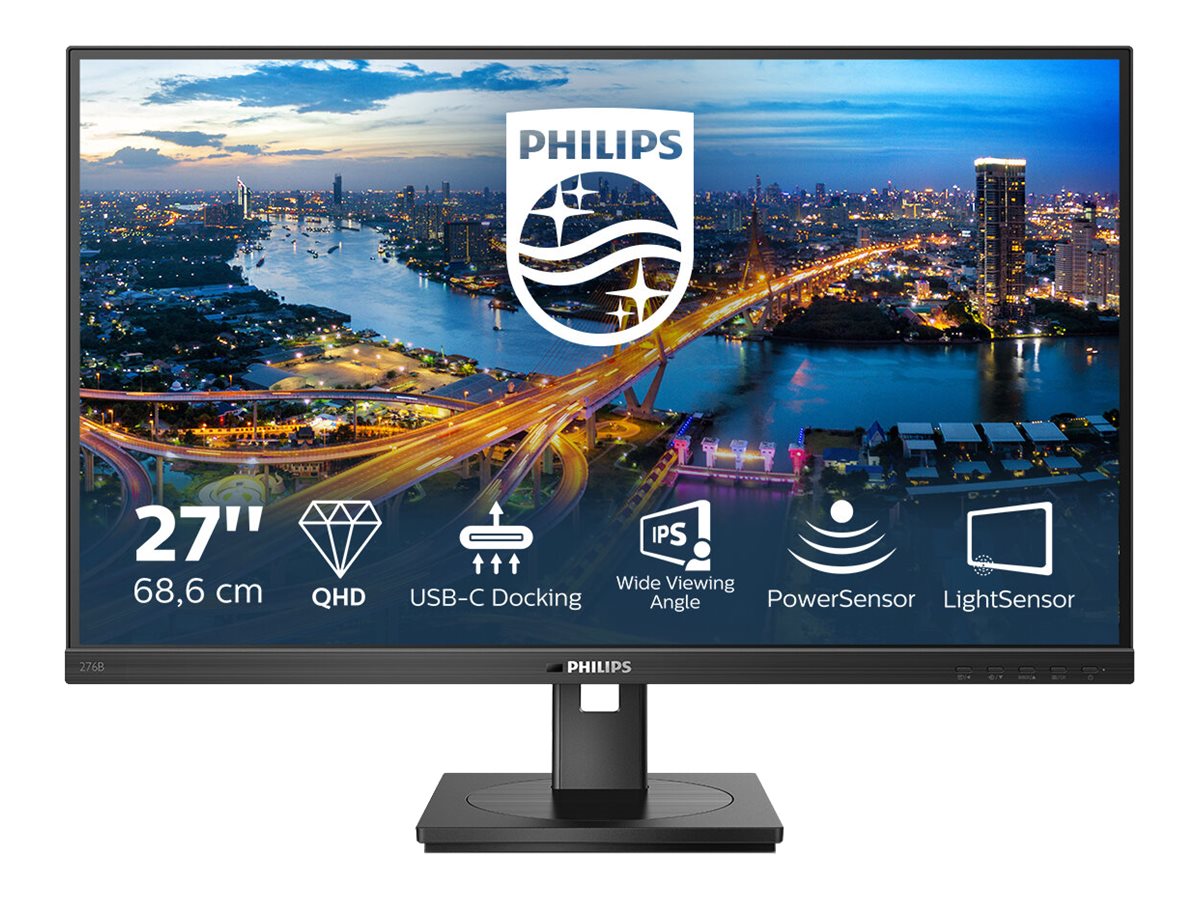 PHILIPS 276B1 - Ã‰cran LED - 27" - 2560 x 1440 QHD @ 75 Hz - IPS - 350 cd/mÂ² - 1000:1 - 4 ms - 2xHDMI, DP, USB-C - haut-parleurs
