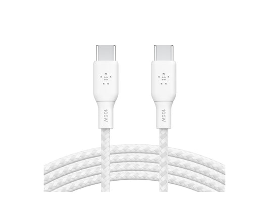BELKIN 100w USB-C to USB-C Braided Cable 3M White
