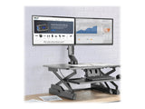 EATON TRIPPLITE Dual-Display Monitor Arm with Desk Clamp and Grommet - Height Adjustable 17p to 27p Monitors