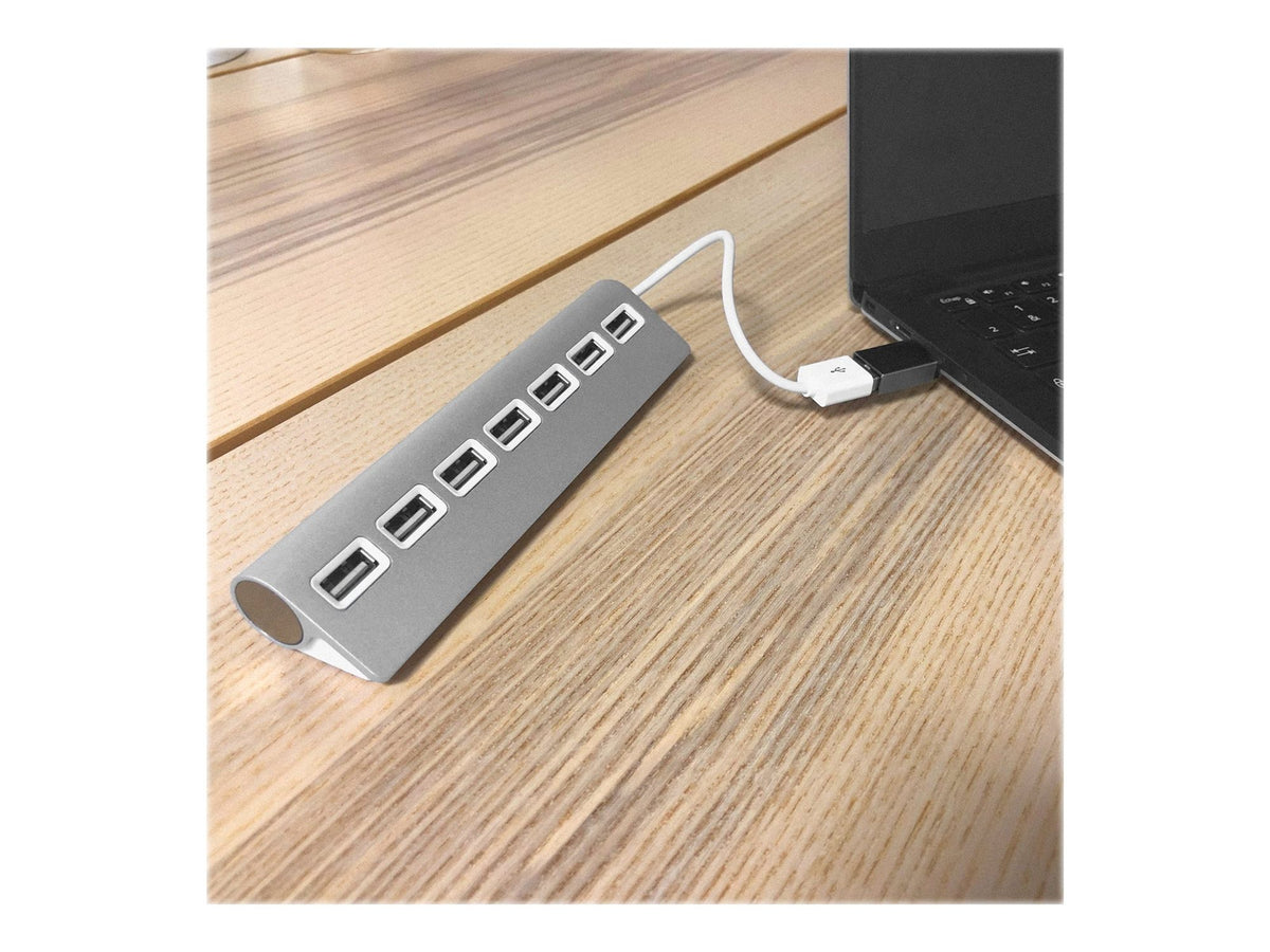 TNB Selfpowered 7Port USB Hub Refined Aluminum Design 7 USB 2.0 Ports