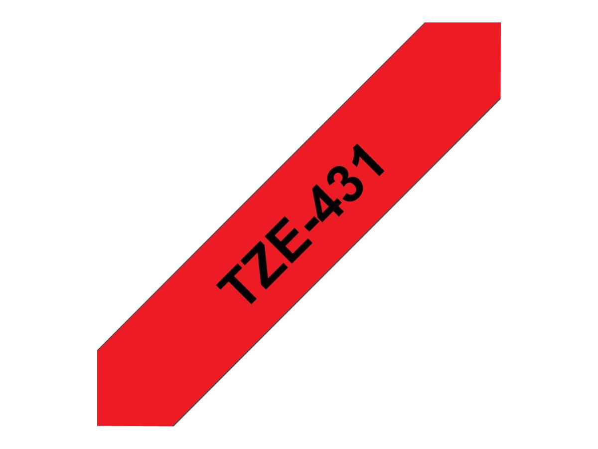 Tape/12mm black on red f P-Touch TZE