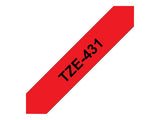 BROTHER P-TOUCH TZE-431 noir sur rouge 12mm