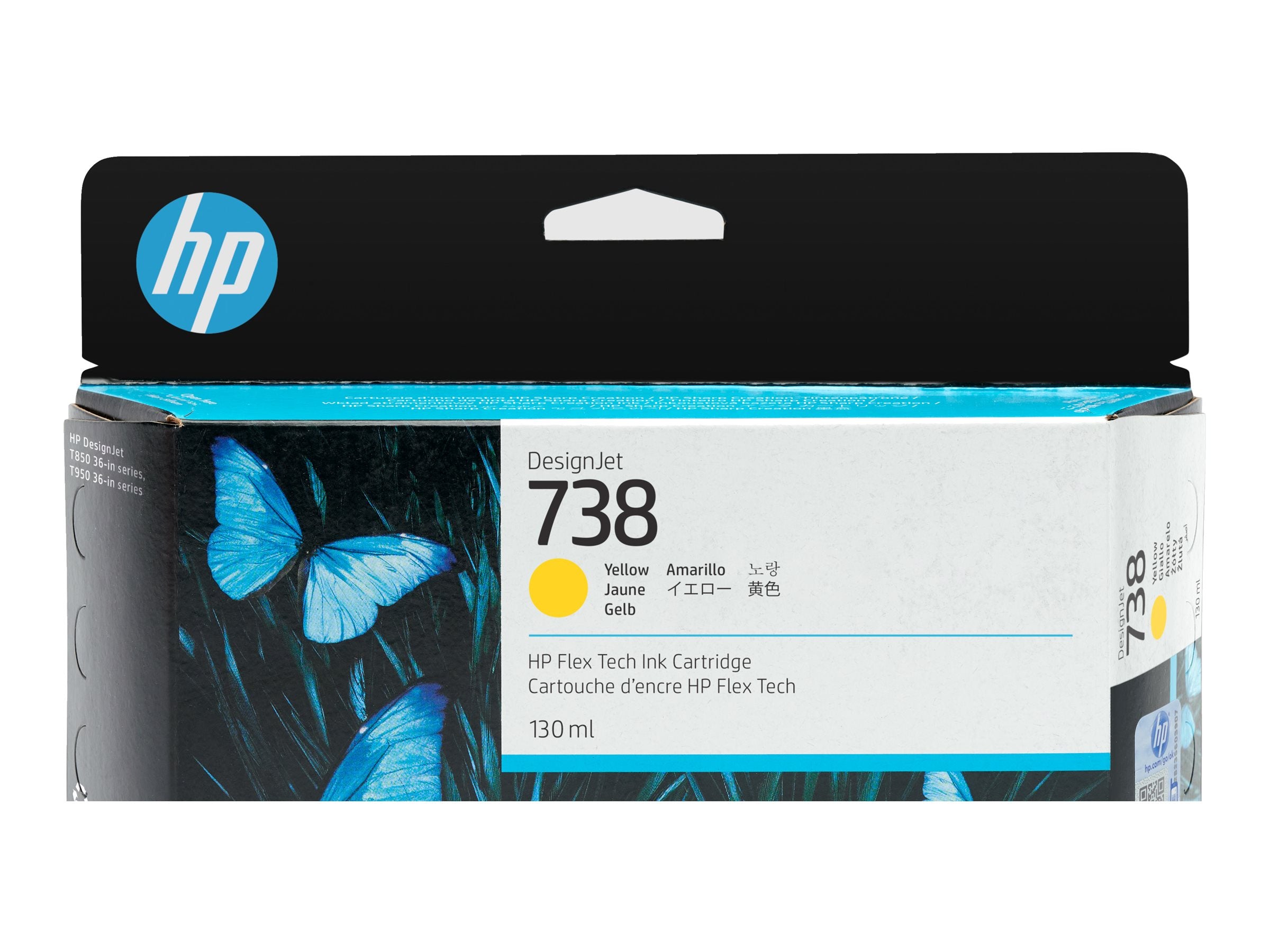 HP 738 130-ml Yellow DesignJet Ink Cartridge