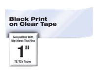 BROTHER P-TOUCH TZE-S151 noir sur clear 24mm extra gluey