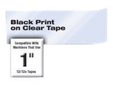 BROTHER P-TOUCH TZE-S151 noir sur clear 24mm extra gluey