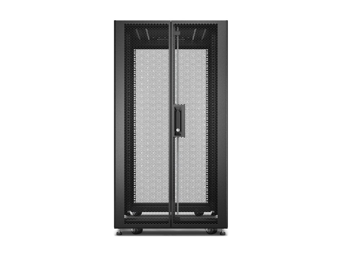 APC Easy Rack 600mm/24U/800mm with Roof Side panel castors feet and 4 Brackets No Bottom black