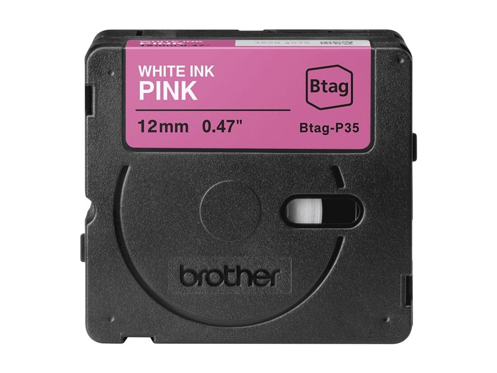 BROTHER Ribbon BTAGP35 12MM White on Pink