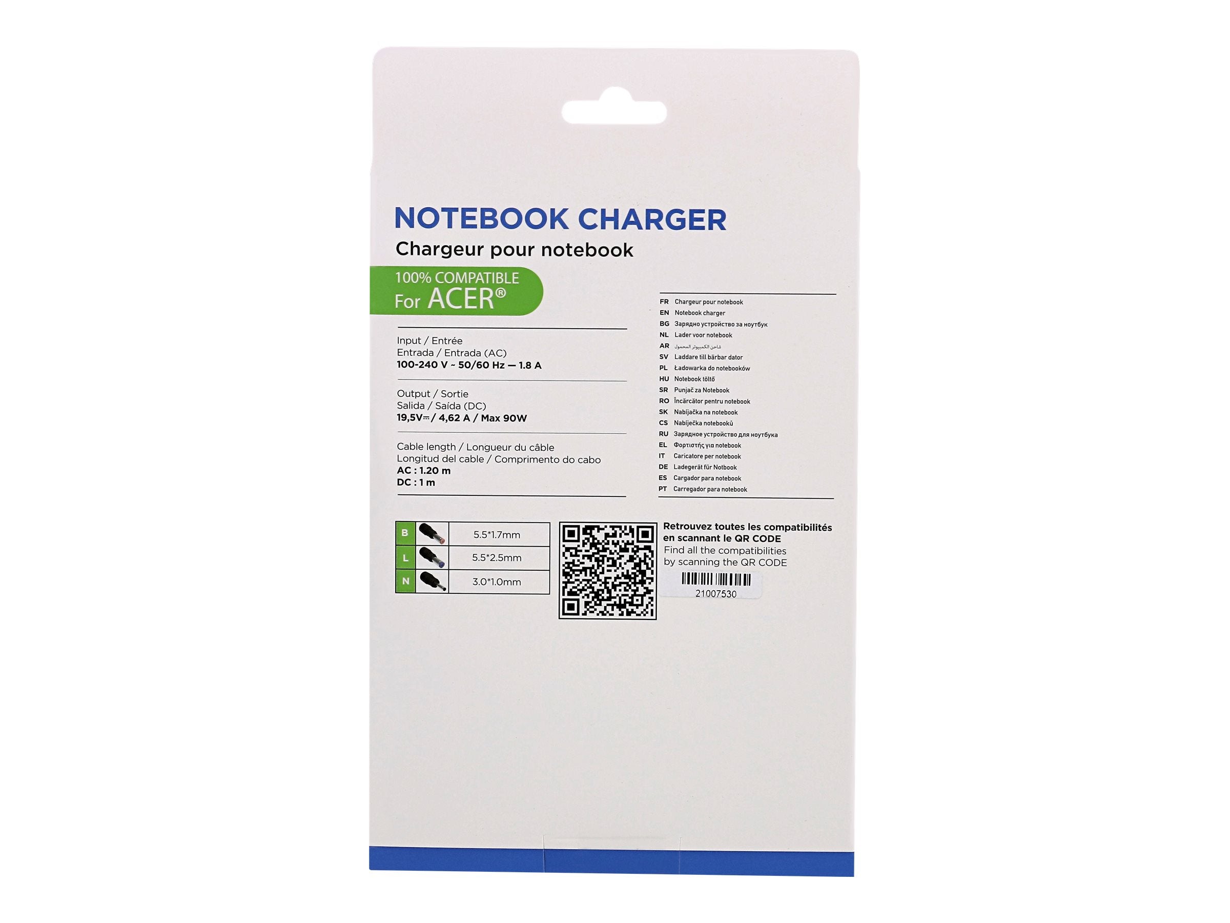 TNB Universal Power Supply For Notebooks Up To 17p Compatible With Most 19V Powered Notebooks 90W Max 9 Adapters