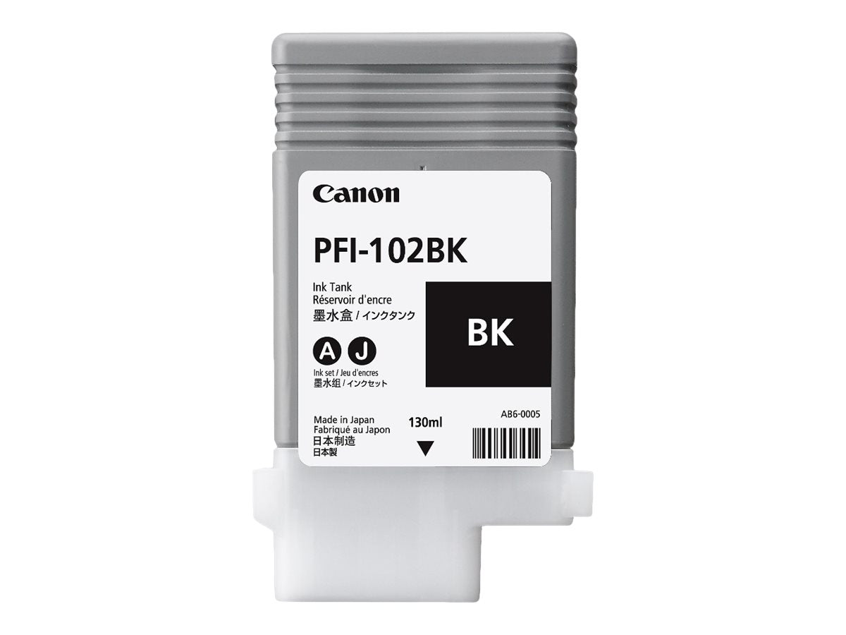 CANON PFI-102BK cartouche encre teintée noir capacité standard 130ml pack de 1