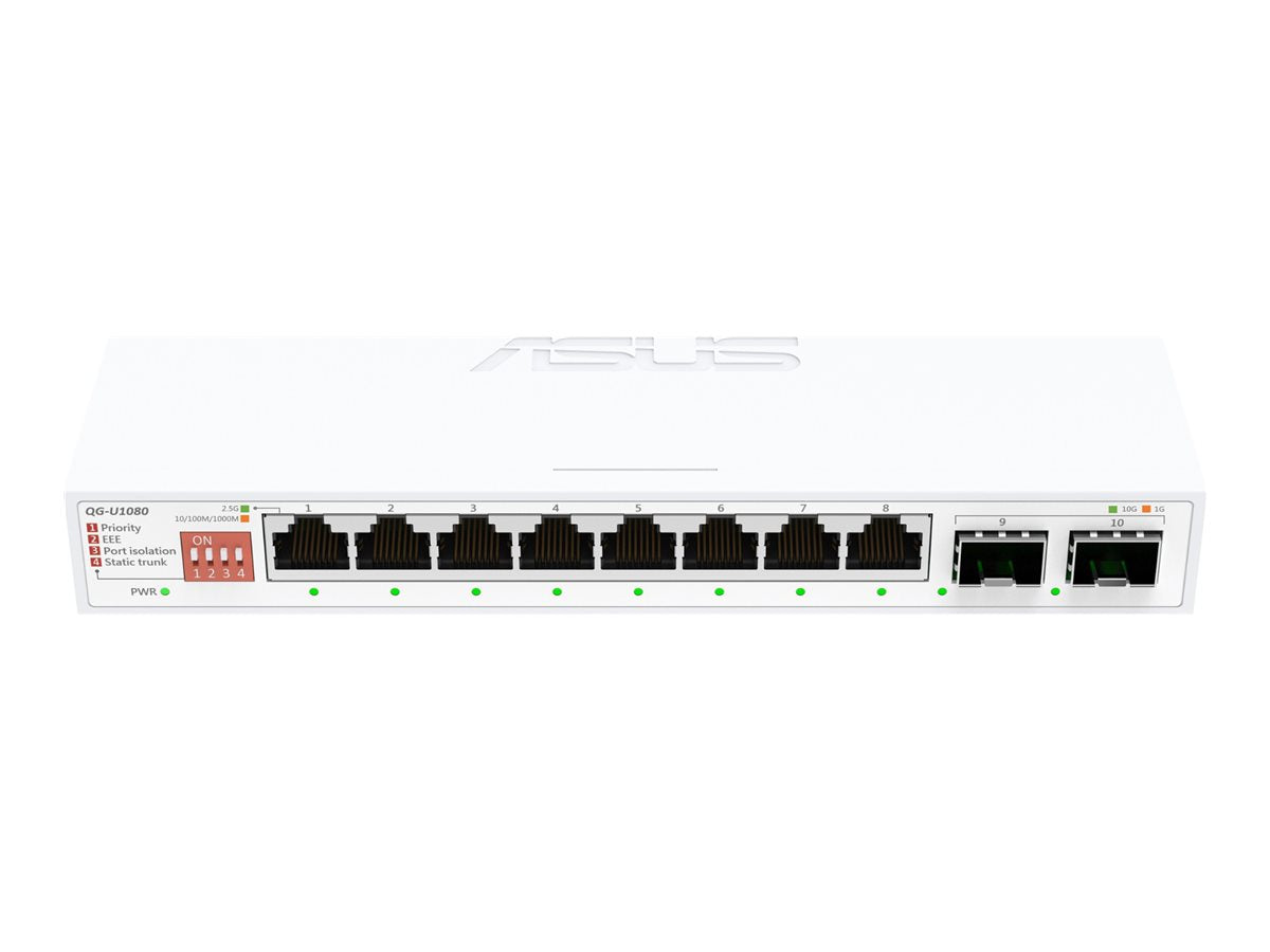 ASUS QG-U1080 Commutateur non administrable 5 ports 2.5G et 2 ports 10G SFP+ prenant en charge 4 modes intelligents