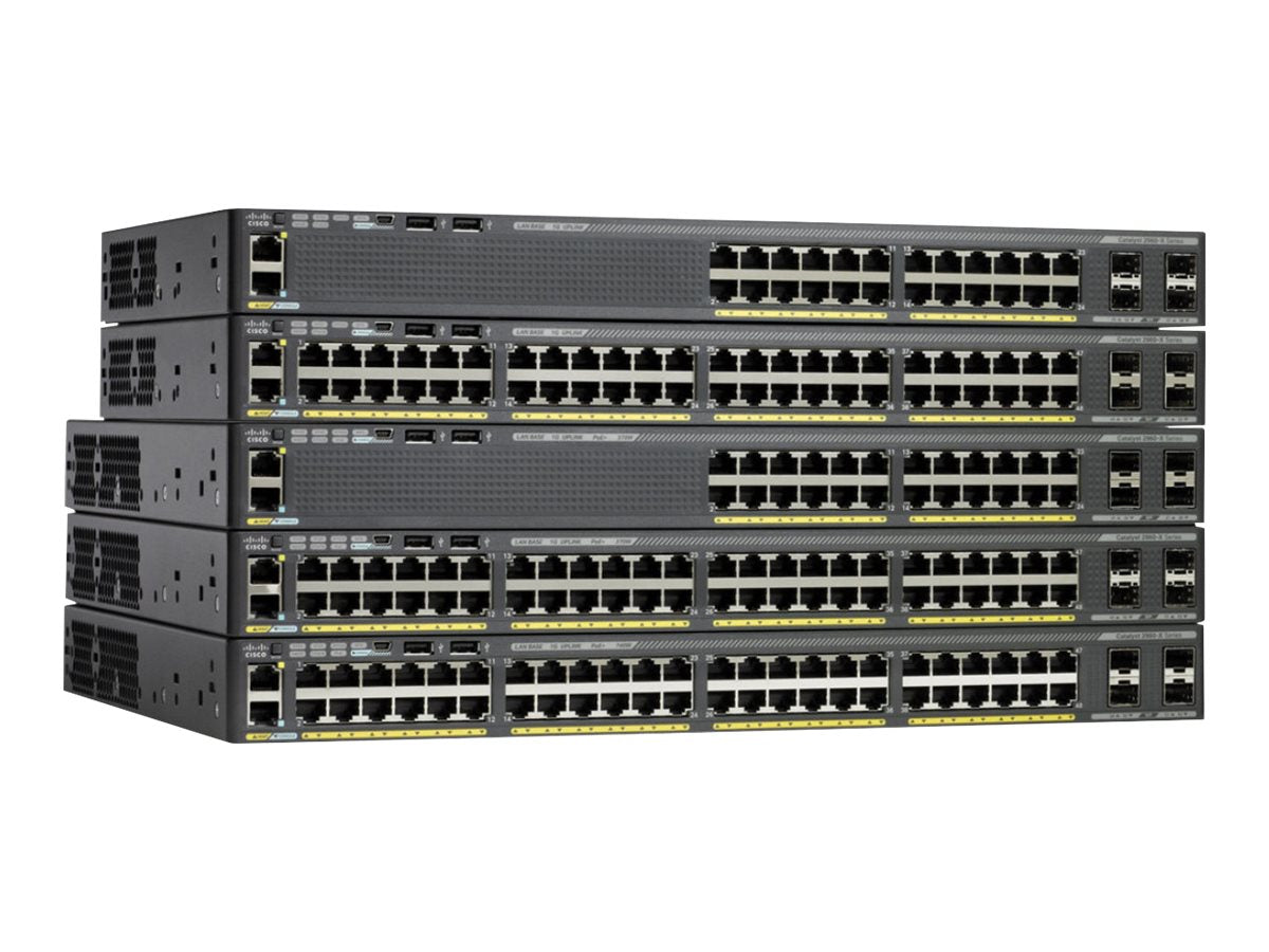CISCO Catalyst2960X48GigE PoE370W 2x10G SFP+LANBase REMANUFACTURED