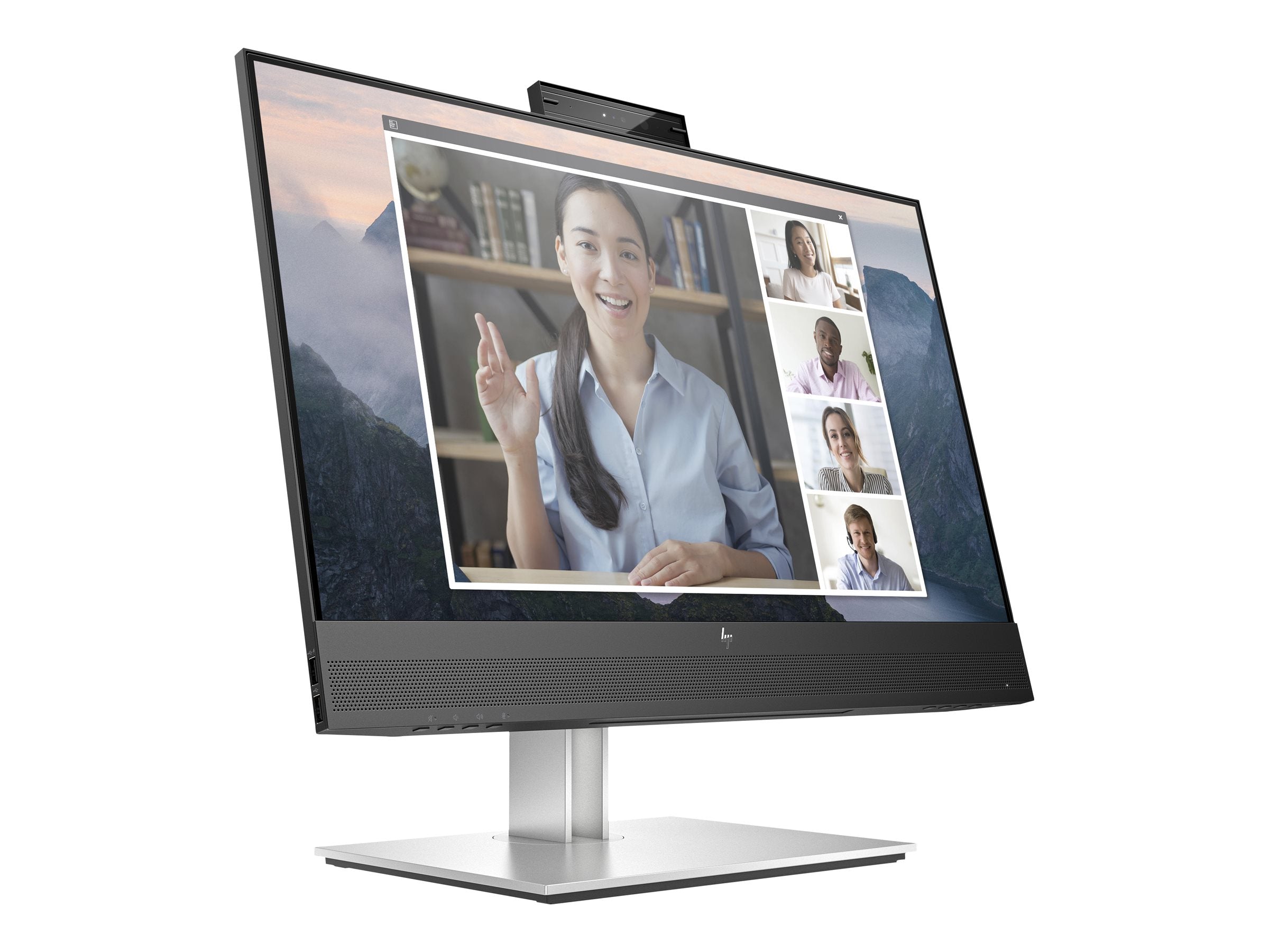 HP Écran de conférence E24mv G4 FHD avec webcam IR 5Mpx 23.8p Moniteur 24 FHD 1920x1080 HDMI VGA USB hub DisplayPort 3/3/0