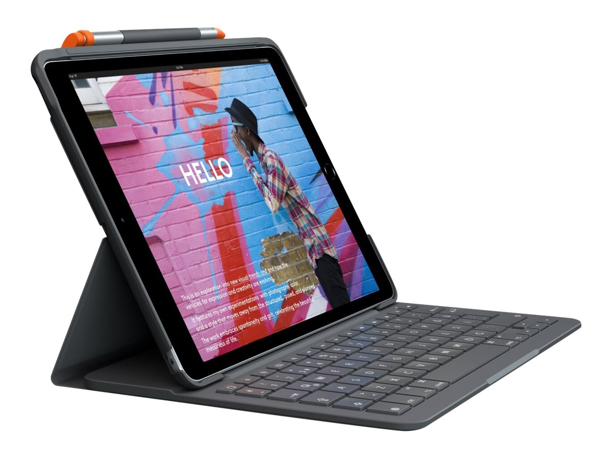 LOGITECH Slim Folio for iPad 7th & 8th generation - Graphite - Fra