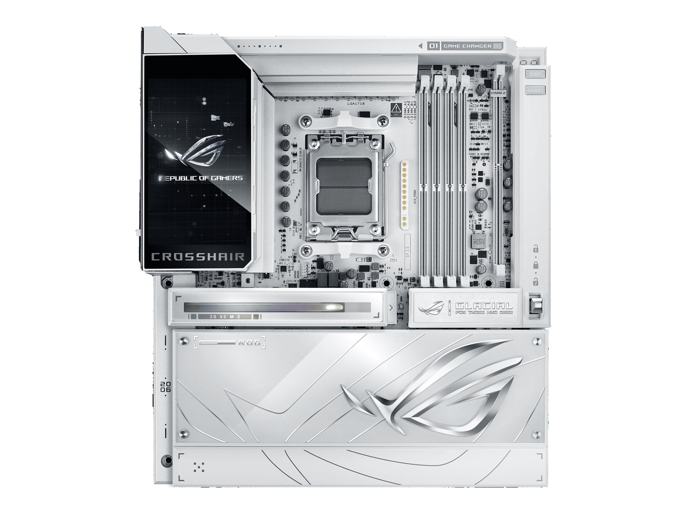 ASUS ROG CROSSHAIR X870E GLACIAL AM5 DDR5 ATX motherboard 2xPCIe 5.0 7xM.2